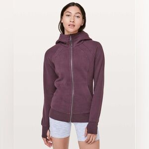 Lululemon Full-zip Light Cotton Fleece Scuba Arctic Plum